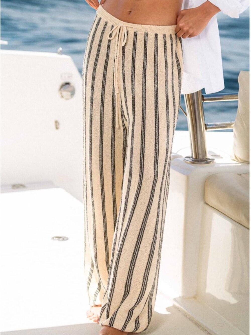 NWT Cupshe Made to Chill Striped Pants